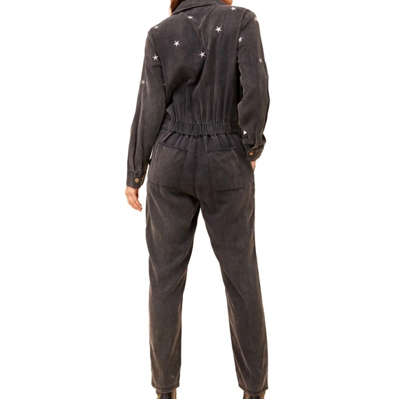 Vintage Havana NEW Washed Tencel Star Embroidered Jumsuit Small - Picture 13 of 16